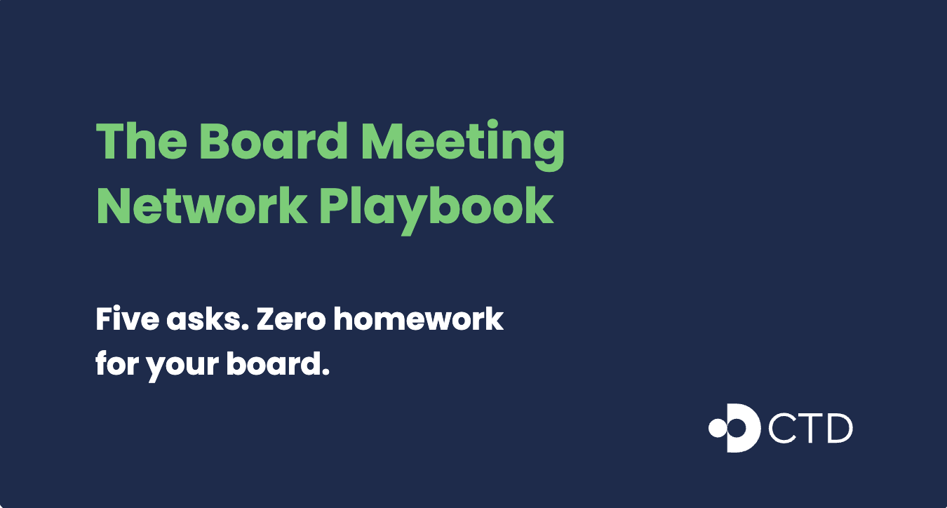 The Board Meeting Network Playbook: walk in with five asks